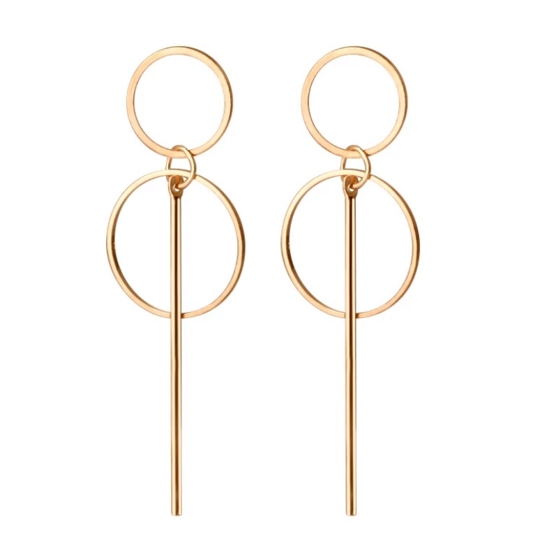 2/$25 Minimal Gold Plated Geometric Dangle Earrings